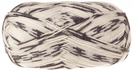 Пряжа Color City Kangaroo wool Crazy color белый-черный (07), 95%шерсть мериноса/5%шерсть кенгуру, 300м, 100г