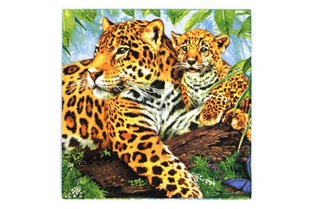 Салфетка для декупажа MAKI Семья леопарда, 33*33см