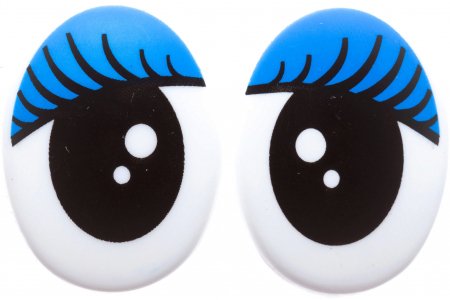 РАСПРОДАЖА Глаза для игрушек овальные, черно-синий, 28*38мм, 1пара