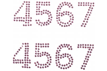 Стразы самоклеющиеся GLOREX, Цифры (4-7), 25мм, розовый