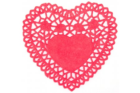 Салфетка декоративная Сердце, красный, d10,16 