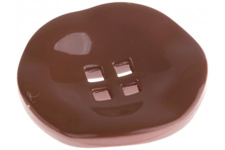 Пуговица акриловая Gamma OS круглая, коричневый (331), 25мм