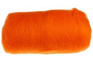 Шерсть для валяния кардочесанная КАМТЕКС полутонкая оранжевый (035), 100г